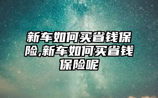 新車如何買省錢保險(xiǎn),新車如何買省錢保險(xiǎn)呢