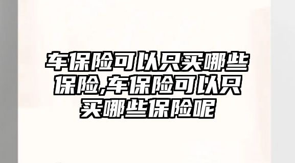 車保險可以只買哪些保險,車保險可以只買哪些保險呢