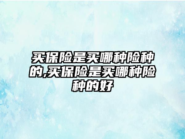 買保險是買哪種險種的,買保險是買哪種險種的好