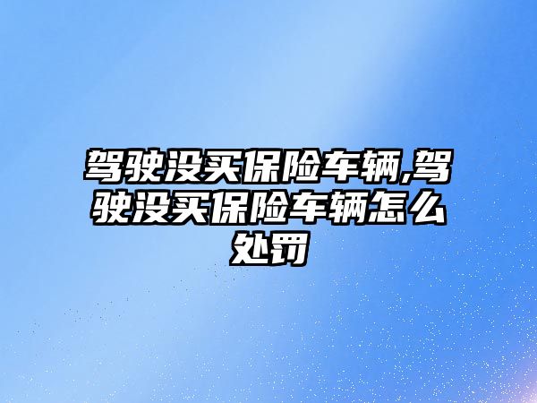 駕駛沒買保險車輛,駕駛沒買保險車輛怎么處罰