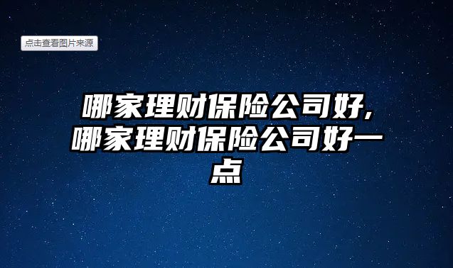 哪家理財(cái)保險公司好,哪家理財(cái)保險公司好一點(diǎn)