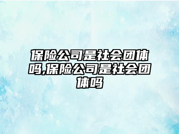 保險(xiǎn)公司是社會(huì)團(tuán)體嗎,保險(xiǎn)公司是社會(huì)團(tuán)體嗎