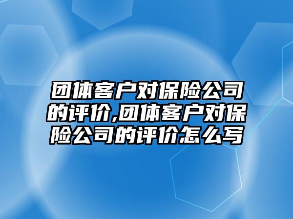 團體客戶對保險公司的評價,團體客戶對保險公司的評價怎么寫