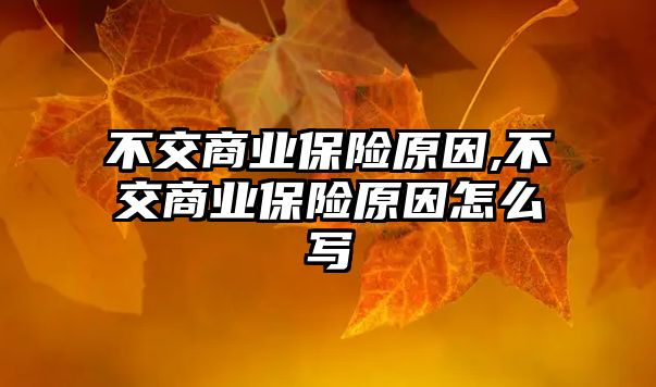 不交商業(yè)保險(xiǎn)原因,不交商業(yè)保險(xiǎn)原因怎么寫