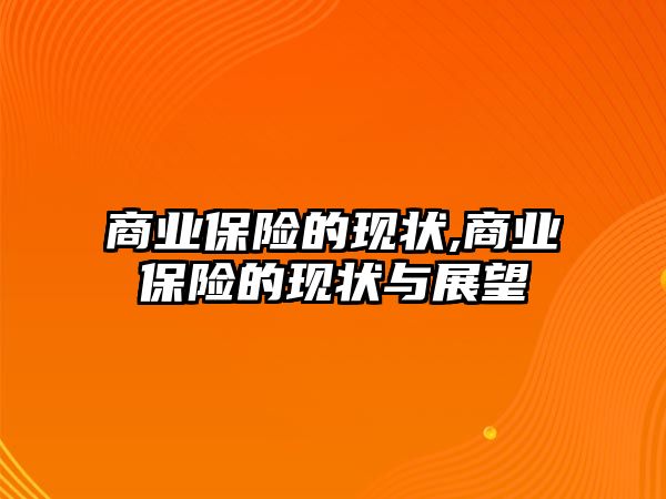 商業(yè)保險的現(xiàn)狀,商業(yè)保險的現(xiàn)狀與展望