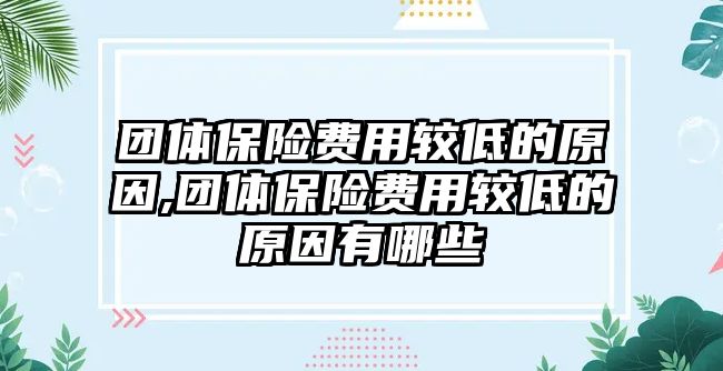 團(tuán)體保險(xiǎn)費(fèi)用較低的原因,團(tuán)體保險(xiǎn)費(fèi)用較低的原因有哪些