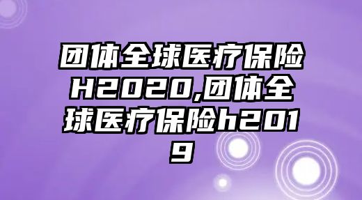 團體全球醫(yī)療保險H2020,團體全球醫(yī)療保險h2019