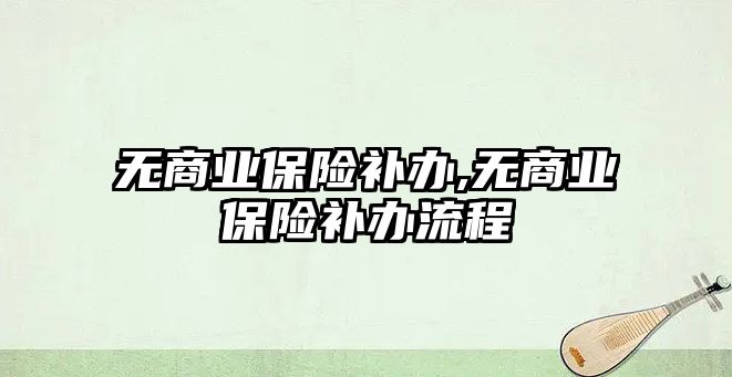 無商業(yè)保險補辦,無商業(yè)保險補辦流程