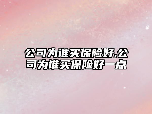 公司為誰買保險好,公司為誰買保險好一點