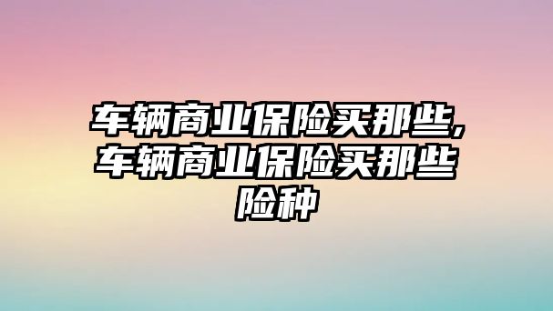 車(chē)輛商業(yè)保險(xiǎn)買(mǎi)那些,車(chē)輛商業(yè)保險(xiǎn)買(mǎi)那些險(xiǎn)種