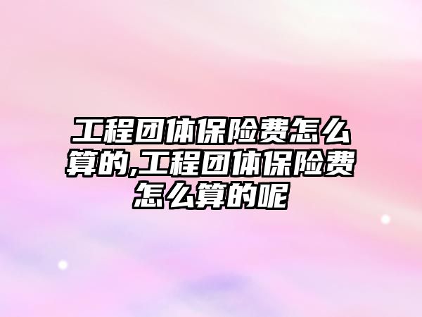 工程團體保險費怎么算的,工程團體保險費怎么算的呢