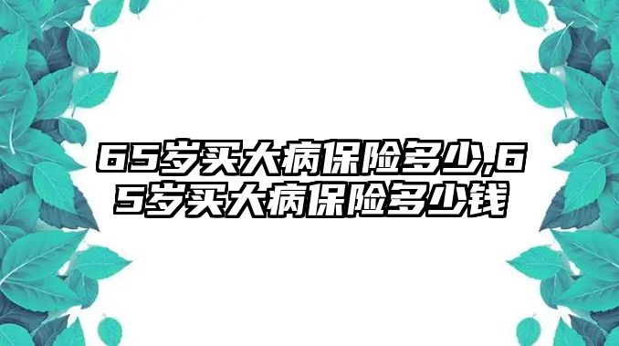 65歲買(mǎi)大病保險(xiǎn)多少,65歲買(mǎi)大病保險(xiǎn)多少錢(qián)