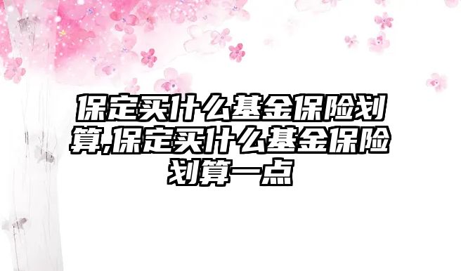 保定買什么基金保險劃算,保定買什么基金保險劃算一點