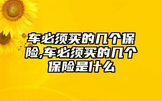 車必須買的幾個保險,車必須買的幾個保險是什么