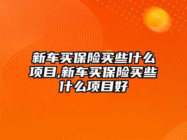 新車買保險買些什么項目,新車買保險買些什么項目好