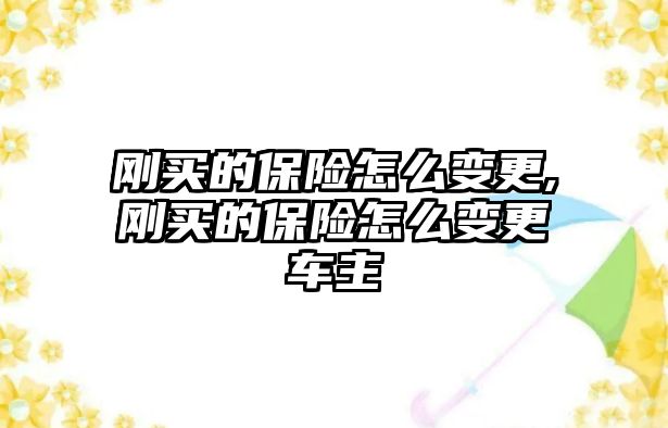 剛買的保險怎么變更,剛買的保險怎么變更車主