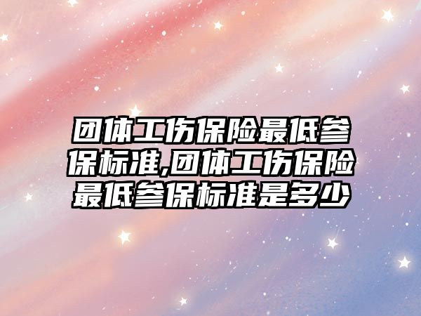 團體工傷保險最低參保標準,團體工傷保險最低參保標準是多少