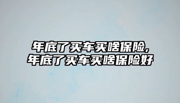 年底了買車買啥保險(xiǎn),年底了買車買啥保險(xiǎn)好