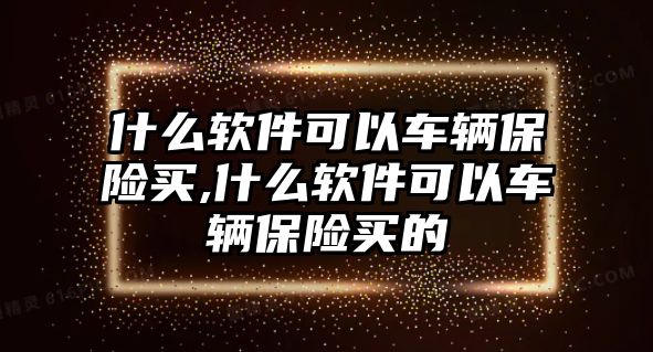 什么軟件可以車輛保險(xiǎn)買,什么軟件可以車輛保險(xiǎn)買的