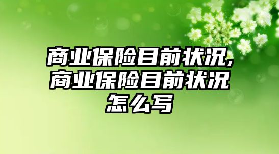 商業(yè)保險目前狀況,商業(yè)保險目前狀況怎么寫