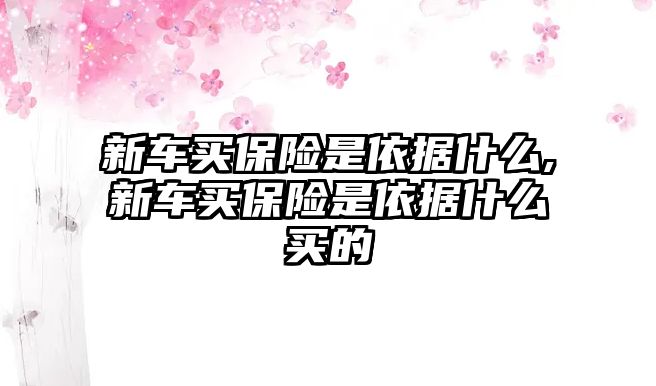 新車買保險(xiǎn)是依據(jù)什么,新車買保險(xiǎn)是依據(jù)什么買的