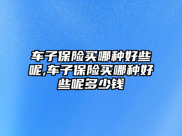 車子保險買哪種好些呢,車子保險買哪種好些呢多少錢