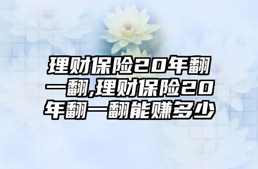 理財保險20年翻一翻,理財保險20年翻一翻能賺多少