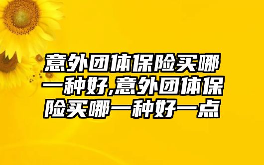 意外團(tuán)體保險(xiǎn)買哪一種好,意外團(tuán)體保險(xiǎn)買哪一種好一點(diǎn)