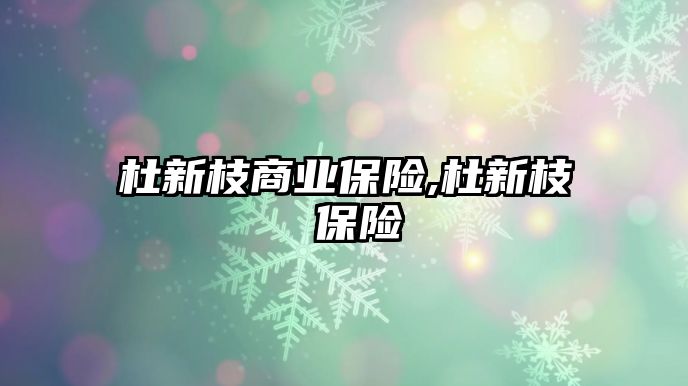 杜新枝商業(yè)保險,杜新枝 保險