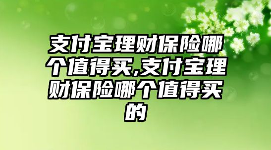 支付寶理財保險哪個值得買,支付寶理財保險哪個值得買的