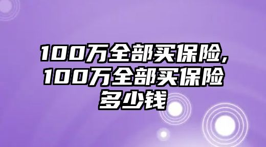 100萬全部買保險(xiǎn),100萬全部買保險(xiǎn)多少錢