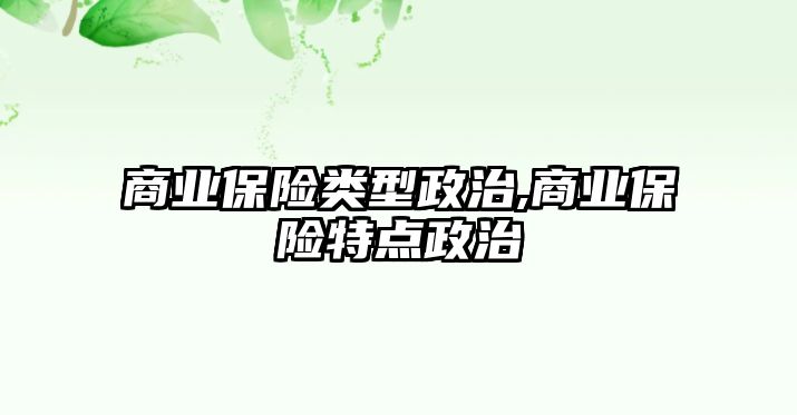 商業(yè)保險類型政治,商業(yè)保險特點政治