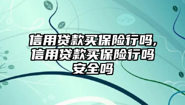 信用貸款買保險行嗎,信用貸款買保險行嗎安全嗎