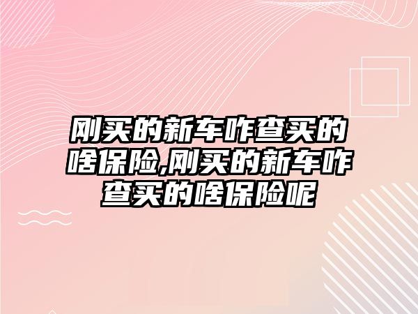 剛買的新車咋查買的啥保險,剛買的新車咋查買的啥保險呢