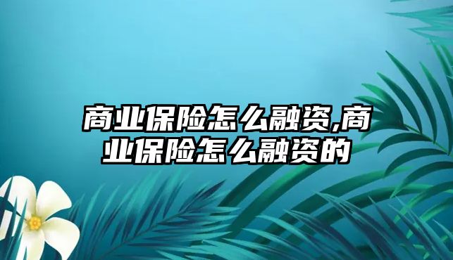 商業(yè)保險(xiǎn)怎么融資,商業(yè)保險(xiǎn)怎么融資的