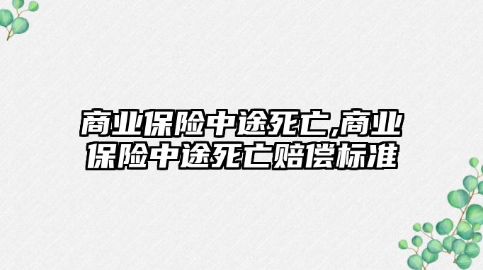 商業(yè)保險(xiǎn)中途死亡,商業(yè)保險(xiǎn)中途死亡賠償標(biāo)準(zhǔn)