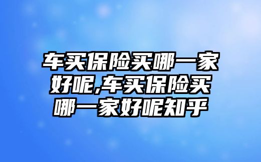 車買保險(xiǎn)買哪一家好呢,車買保險(xiǎn)買哪一家好呢知乎