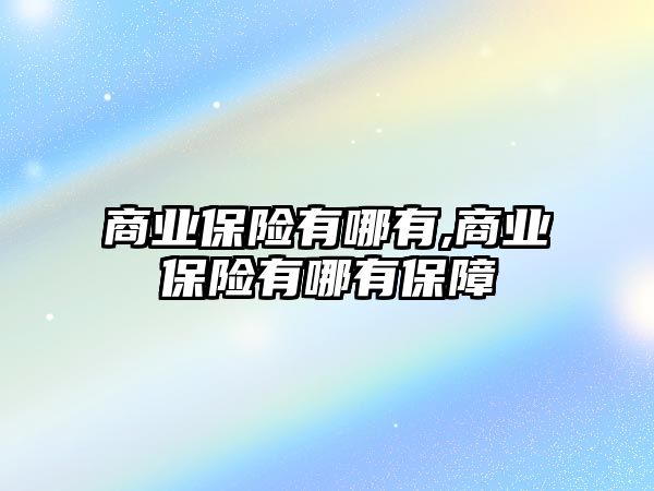 商業(yè)保險有哪有,商業(yè)保險有哪有保障