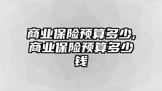 商業(yè)保險(xiǎn)預(yù)算多少,商業(yè)保險(xiǎn)預(yù)算多少錢(qián)