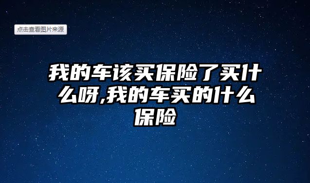 我的車該買保險(xiǎn)了買什么呀,我的車買的什么保險(xiǎn)