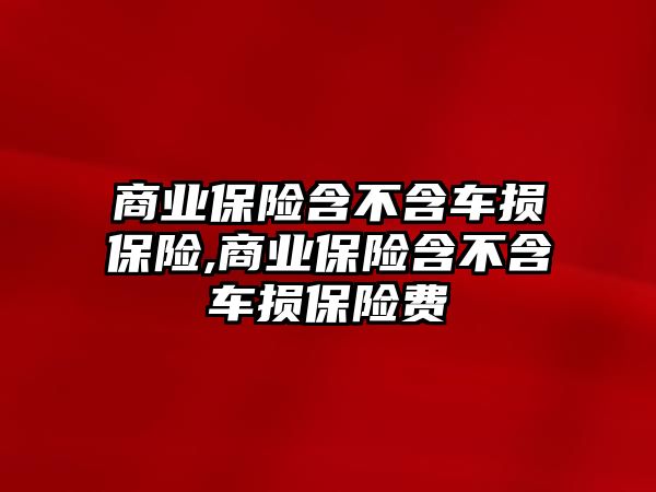 商業(yè)保險含不含車損保險,商業(yè)保險含不含車損保險費