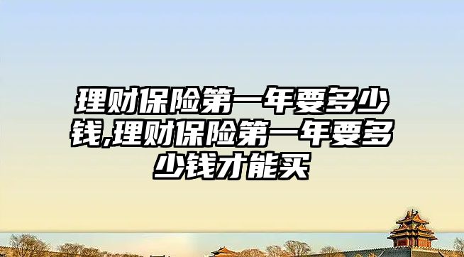 理財保險第一年要多少錢,理財保險第一年要多少錢才能買